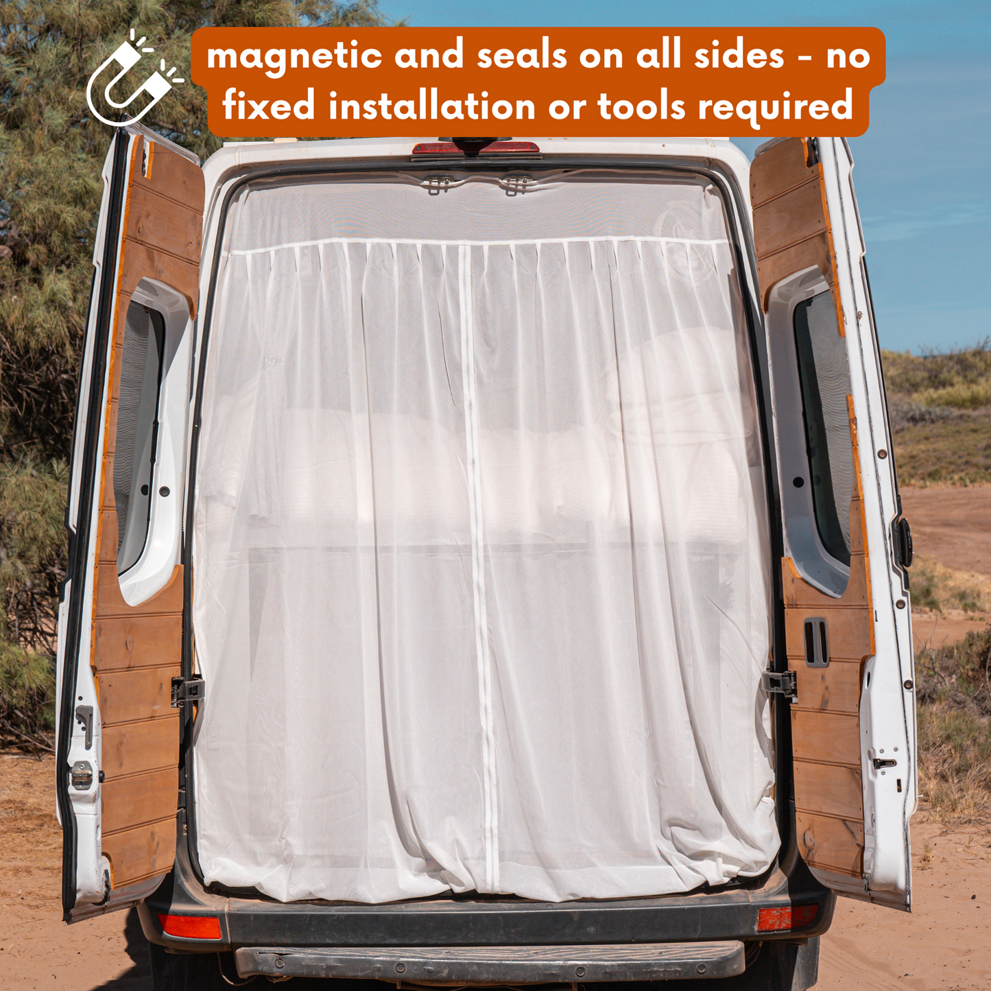 Magnetic Van Fly Screen - White